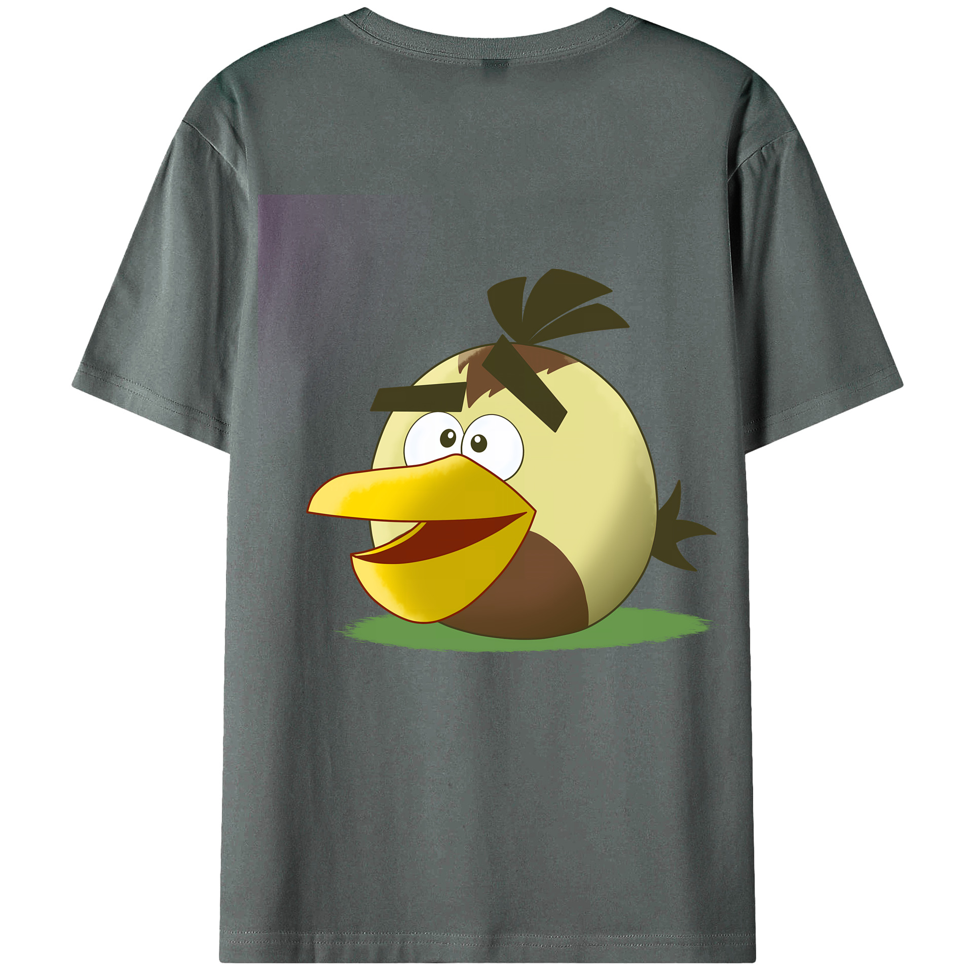 （画像用） Angry Birds アングリーバード 綿100％ メンズ半袖Tシャツ（バックプリント） 通気性